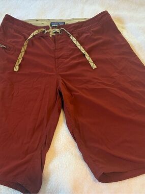 Patagonia Rust Red Drawstring Shorts